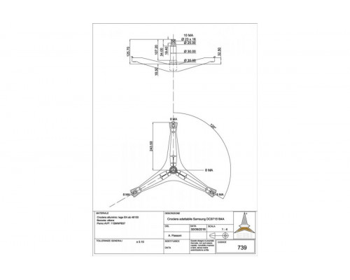 Крестовина барабана cod739 (H=126мм) DC97-15184A