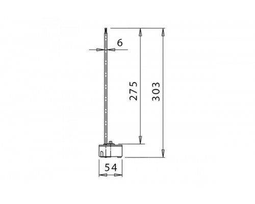 Термостат Unival RT-WH11 (L275, 20-80C, 20A) с флажком и биполярной защитой Италия