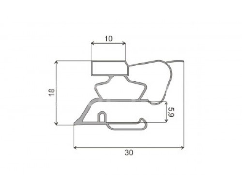 Уплотнитель холодильника 1010x510 мм, профиль СТ