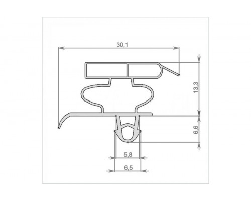Уплотнитель холодильника 570x655мм Профиль Ин-паз