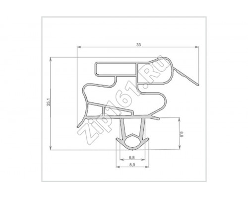Уплотнитель холодильника 565x890мм Профиль BR