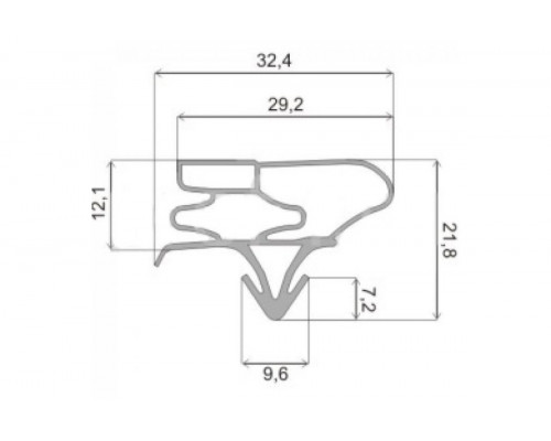 Уплотнитель холодильника (1030x560 мм) профиль