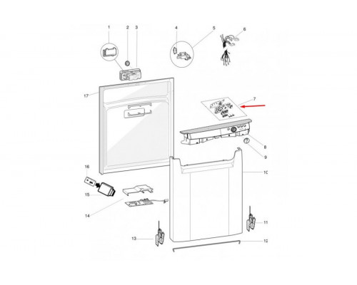 Модуль индикации Indesit Ariston 275075 Interface with knob + led