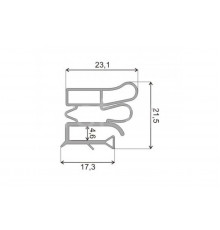 Уплотнитель двери морозильной камеры 530x368 мм холодильника Siemens Профиль ПС