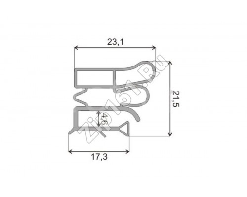 Уплотнитель холодильника 580x290мм профиль ПС