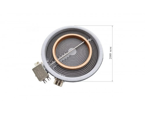 Электроконфорка HiLight 2х зонная D200/125mm 1700/700W Whirlpool 481281718742 C00377912