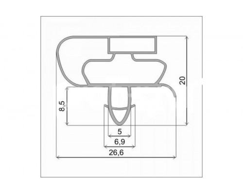 Уплотнитель двери холодильника (560x690, Профиль Атлант-Паз)