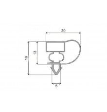 Уплотнитель двери 820x1520 мм холодильника Electrolux Профиль Е1