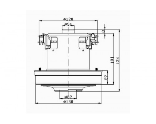 Мотор пылесоса HWX-PGH3 2200W, H=124мм, h=29мм, D=130мм