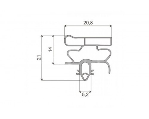 Уплотнитель холодильника Beko 520x1025, профиль ОМ