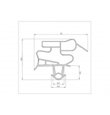 Уплотнитель холодильника 550x670мм Профиль BR