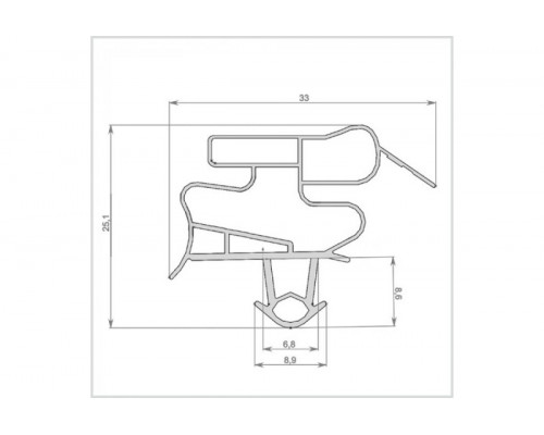 Уплотнитель холодильника 550x670мм Профиль BR