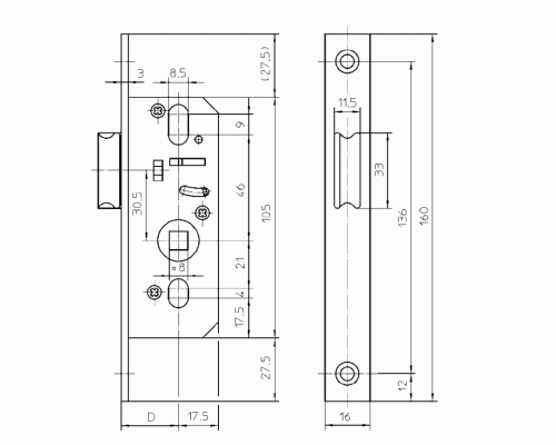 3284820 Защелка дверная KFV 68\F16\25\8 