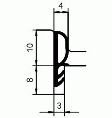 Уплотнитель контурный для межкомнатных дверей DEVENTER, ПВХ, черный RAL 9004 
