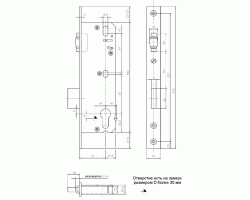 Замок с роликом, 51/PZ/F24/30, 3317643 